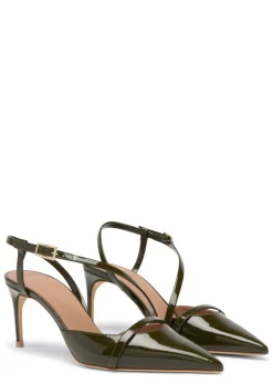 Valeria 70 patent slingback pumps