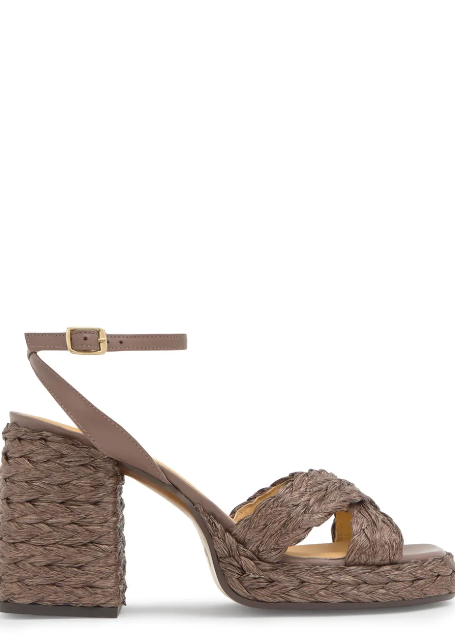 Valeriette raffia platform sandals