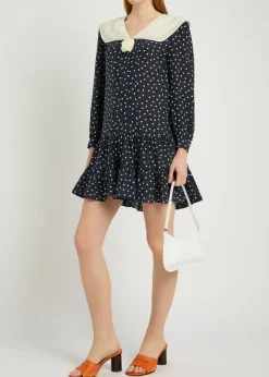 Valetta polka dot silk-chiffon mini dress