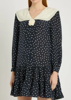 Valetta polka dot silk-chiffon mini dress