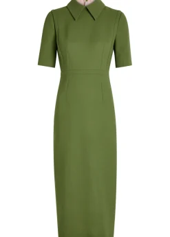 Valetta wool-crepe midi dress