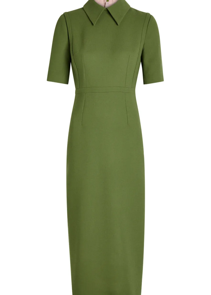 Valetta wool-crepe midi dress