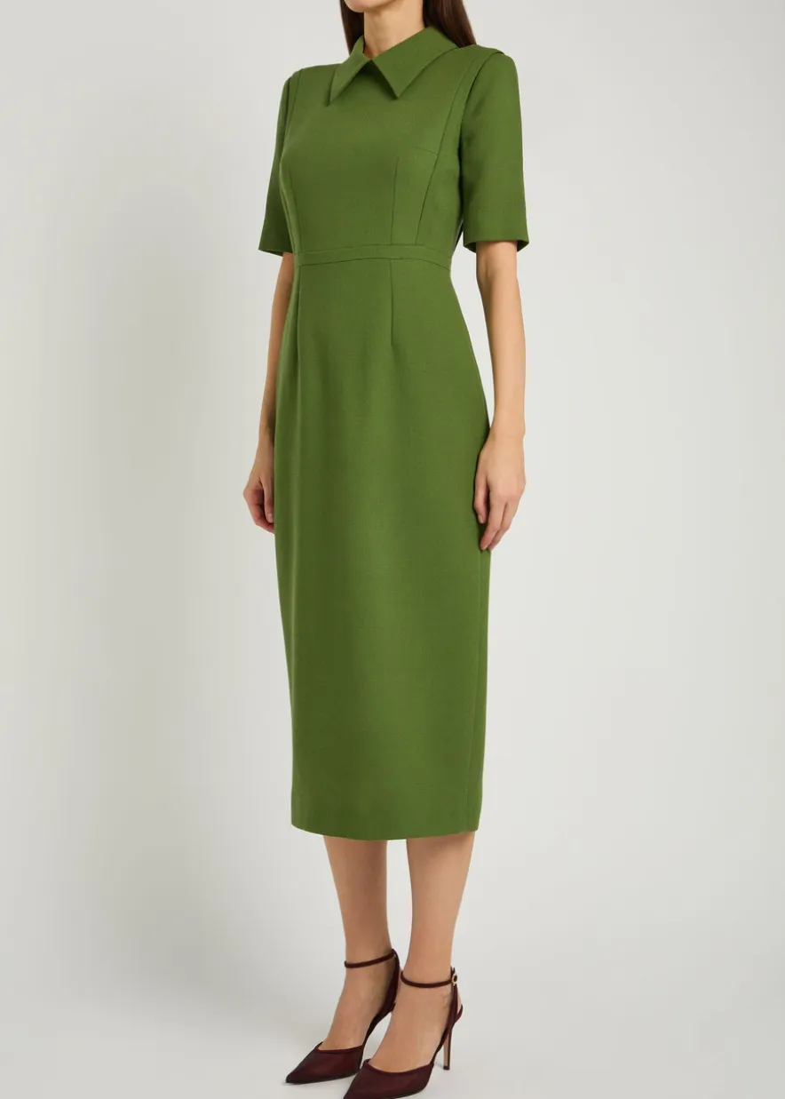 Valetta wool-crepe midi dress