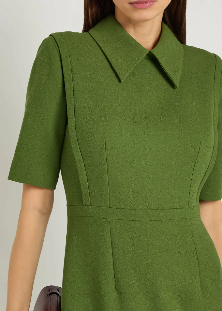 Valetta wool-crepe midi dress