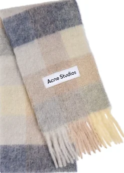 Vally checked wool-blend scarf