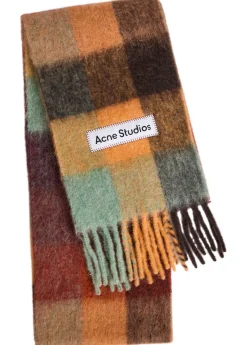 Vally checked wool-blend scarf