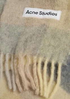 Vally checked wool-blend scarf