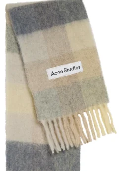 Vally checked wool-blend scarf