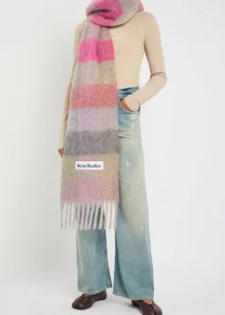 Vally checked wool-blend scarf