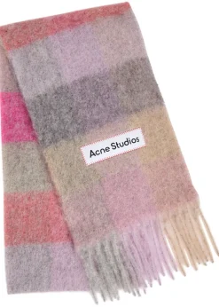 Vally checked wool-blend scarf