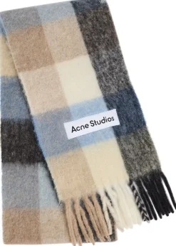 Vally checked wool-blend scarf