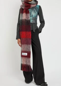 Vally checked wool-blend scarf