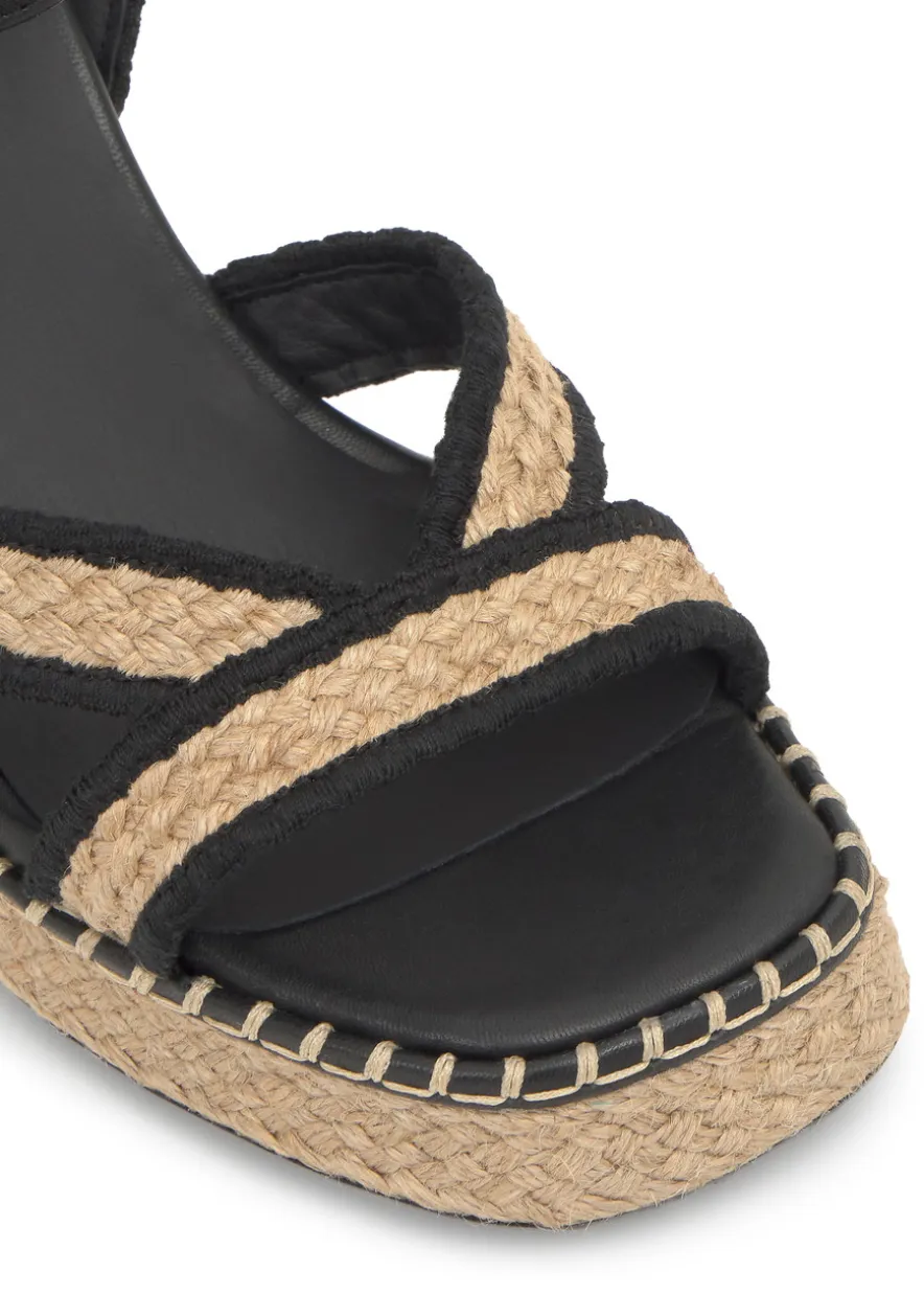 Vanish raffia platform sandals