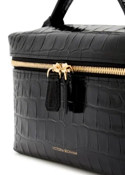 Vanity crocodile-effect glossed leather cross-body bag
