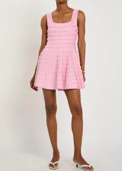 Vanna scalloped knit mini dress