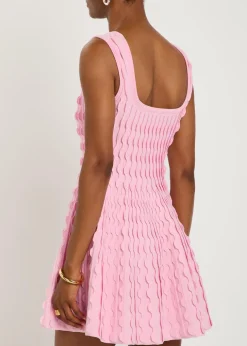 Vanna scalloped knit mini dress