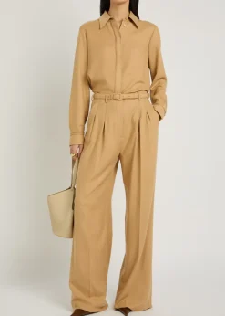 Vargas herringbone cashmere and silk-blend trousers