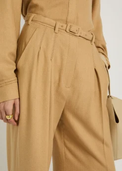 Vargas herringbone cashmere and silk-blend trousers