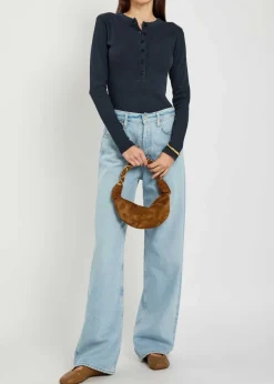 Varra ribbed cotton-blend henley top