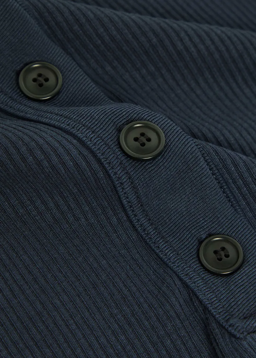 Varra ribbed cotton-blend henley top