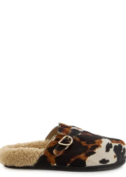 Vasilitsa cow-print pony-hair mules