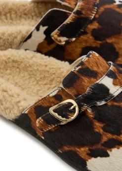 Vasilitsa cow-print pony-hair mules