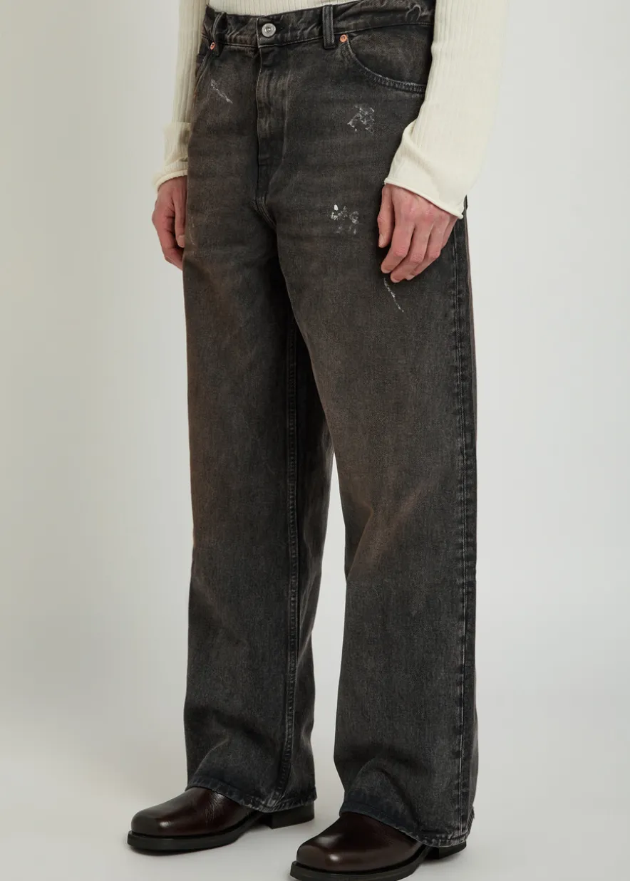 Vast Cut paint-splatter straight-leg jeans