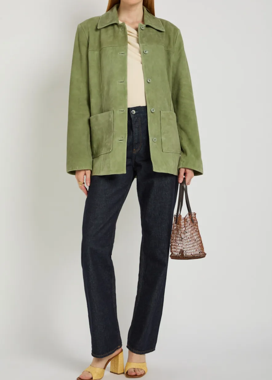 Veda Lincoln panelled suede jacket