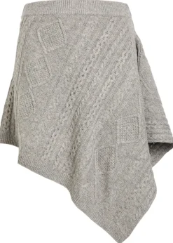 Veer asymmetric cable-knit wool-blend skirt