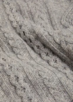 Veer asymmetric cable-knit wool-blend skirt