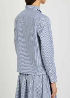 Vella striped cotton-poplin shirt