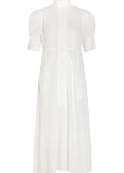 Venetia embroidered cotton midi shirt dress