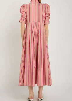 Venetia striped cotton midi shirt dress