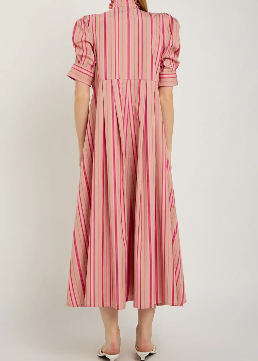 Venetia striped cotton midi shirt dress