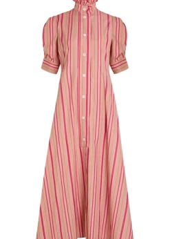 Venetia striped cotton midi shirt dress