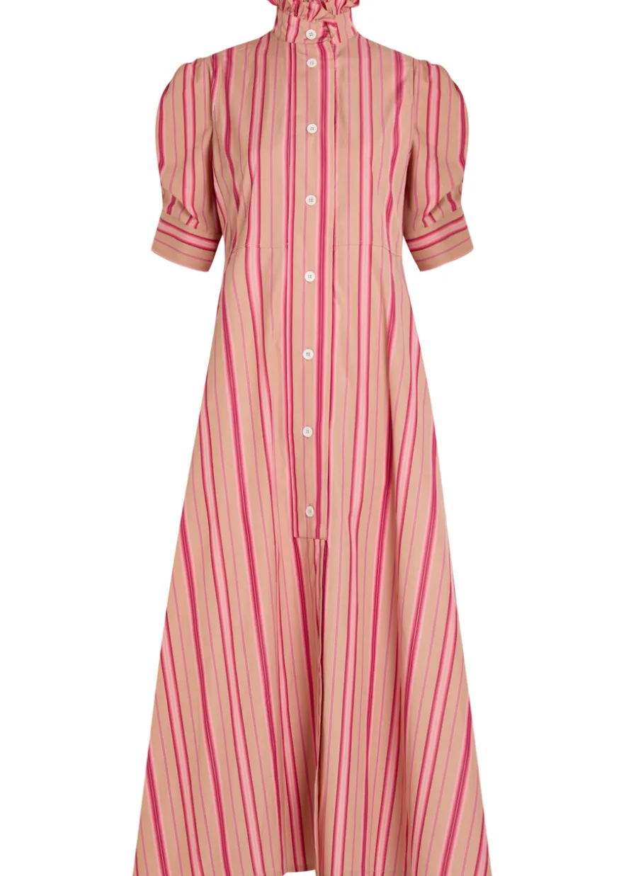 Venetia striped cotton midi shirt dress