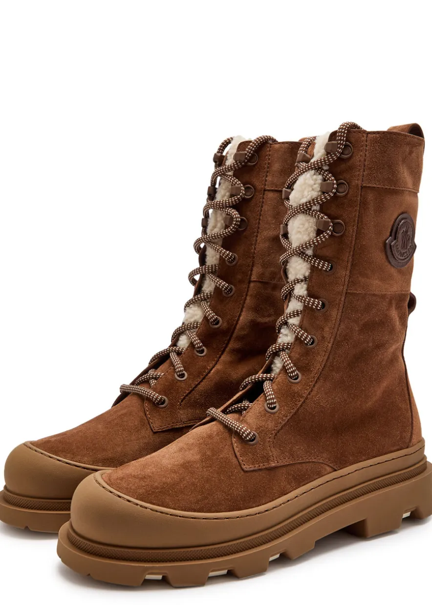 Vera High shearling-trimmed suede mid-calf boots