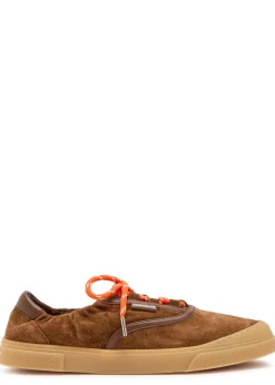 Vera Leisure leather-trim suede sneakers