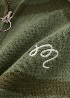 Verdant logo-embroidered patterned cotton-knit jumper