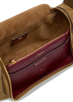 Vere small shearling-trimmed suede cross-body bag