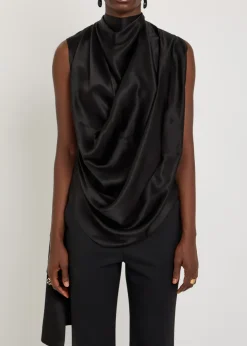 Vesper draped silk top