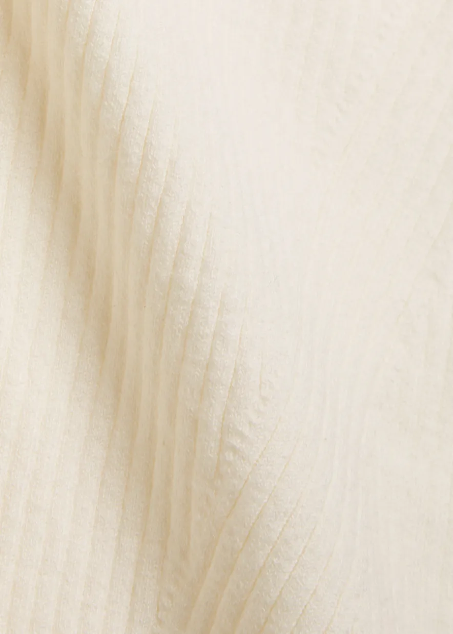 Vest ribbed cotton-blend polo top