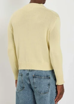 Vexed V-neck cotton-blend jumper