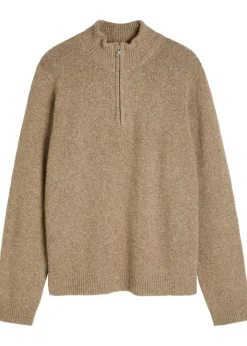 Viaan half-zip wool and silk-blend jumper
