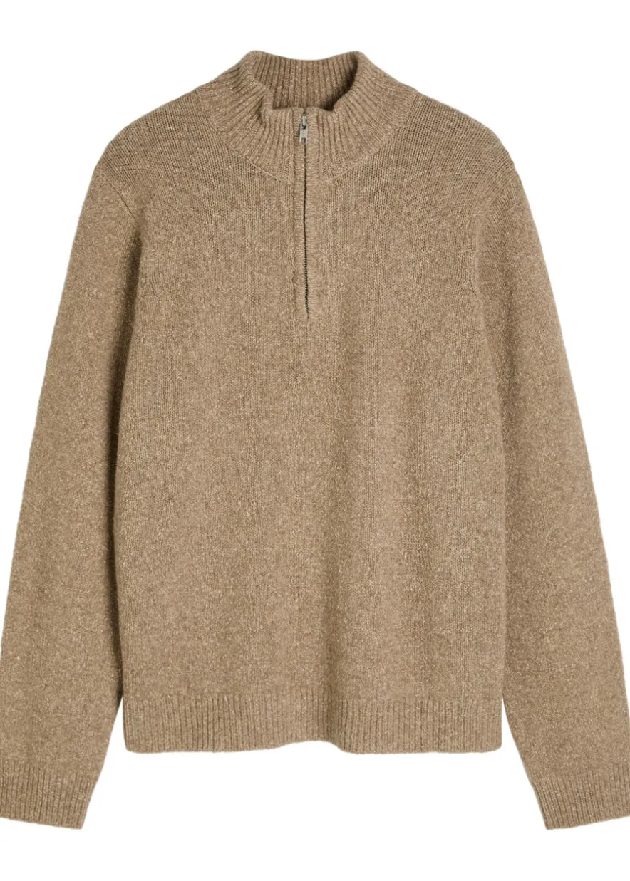 Viaan half-zip wool and silk-blend jumper