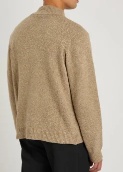 Viaan half-zip wool and silk-blend jumper