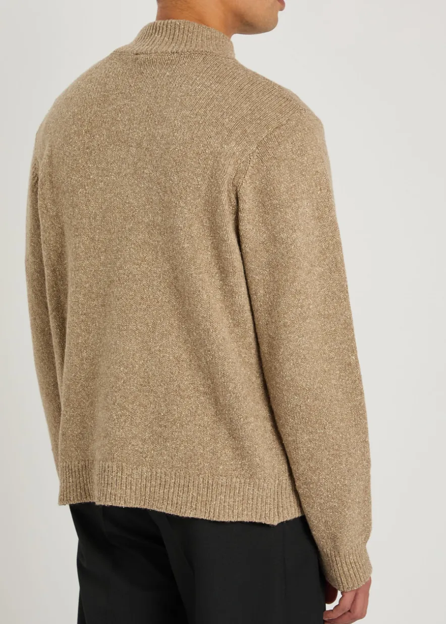 Viaan half-zip wool and silk-blend jumper