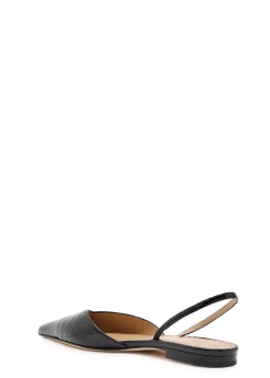 Victoria Angle crocodile-effect patent leather slingback flats