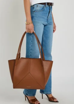Victoria panelled leather tote bag