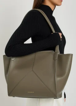 Victoria panelled leather tote bag